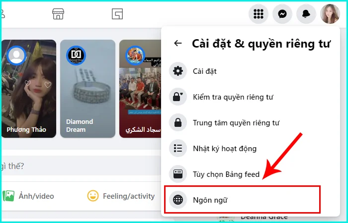 cách đặt tên Facebook 1 chữ trên máy tính