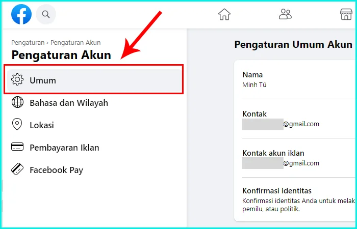 cách đặt tên Facebook 1 chữ trên máy tính