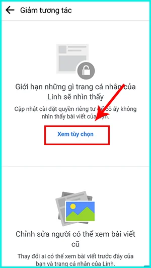 cách giảm tương tác với người khác trên facebook bằng điện thoại