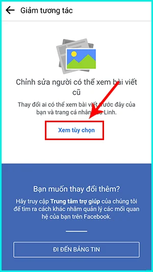 cách giảm tương tác với người khác trên facebook bằng điện thoại