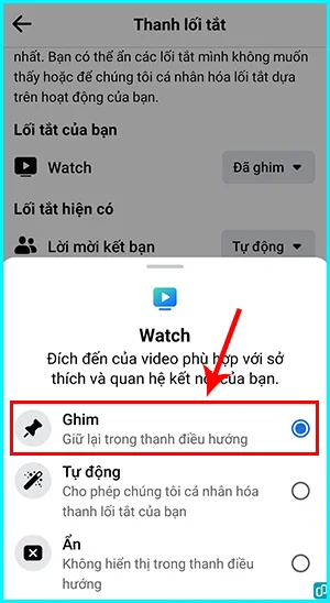 cách hiển thị nút video watch facebook
