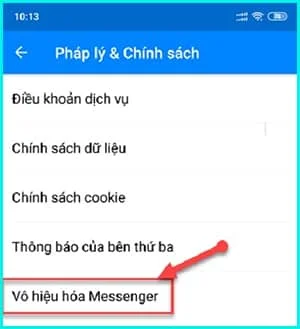 cách khóa messenger trên điện thoại