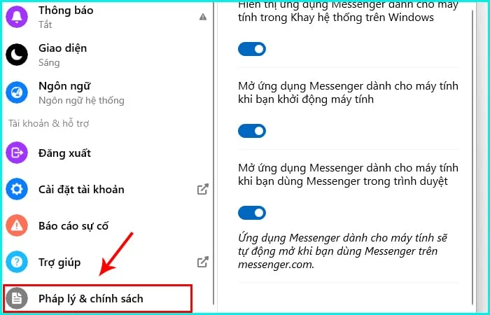 cách khóa messenger trên máy tính