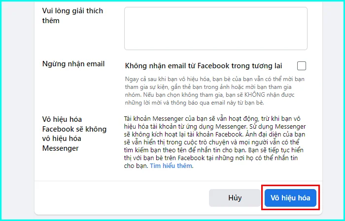cách khóa tài khoản Facebook tạm thời trên máy tính