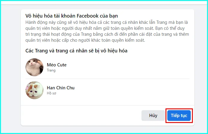 cách khóa tài khoản Facebook tạm thời trên máy tính