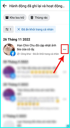 cách khôi phục bài viết đã ẩn trên Facebook bằng điện thoại