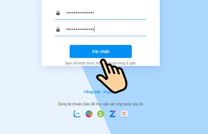 các lấy lại mật khẩu zalo trên máy tính
