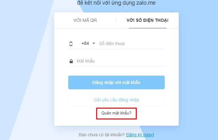 các lấy lại mật khẩu zalo trên máy tính