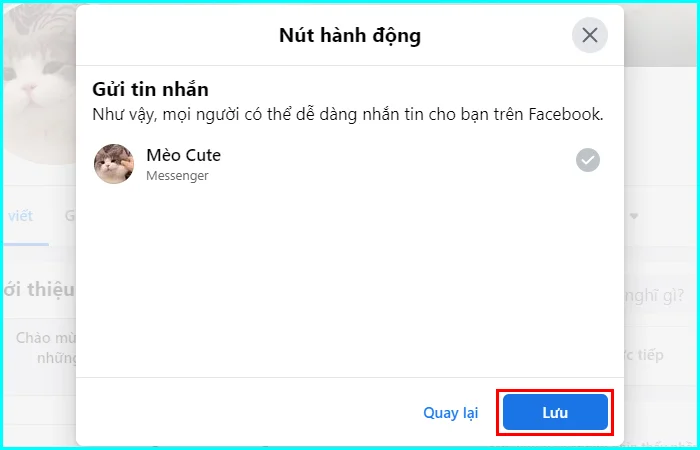 cách tạo nút tin nhắn trên fanpage facebook bằng máy tính