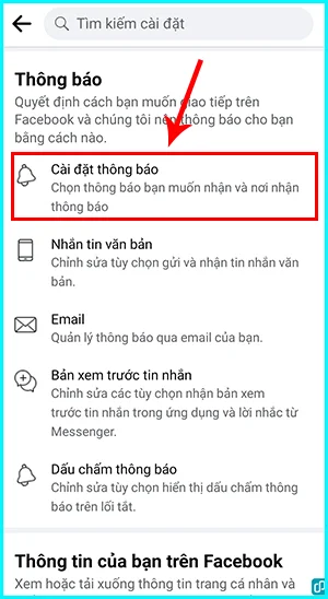 cách tắt âm thanh thông báo facebook trên điện thoại