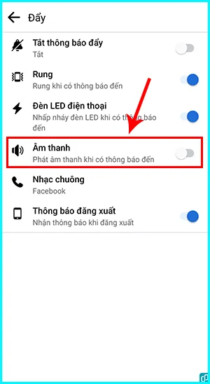 cách tắt âm thanh thông báo facebook trên điện thoại