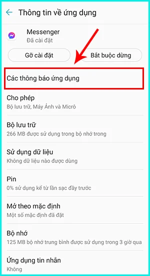 cách tắt thông báo messenger trên thiết bị