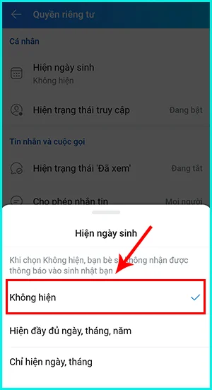 cách tắt thông báo sinh nhật trên zalo