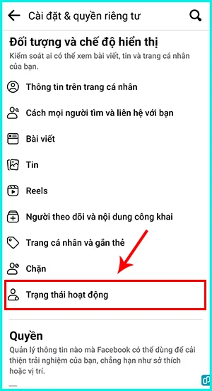 cách tắt trạng thái hoạt động facebook