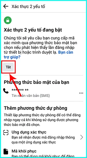 cách tắt xác thực hai yếu tố trên facebook