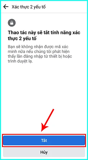 cách tắt xác thực hai yếu tố trên facebook