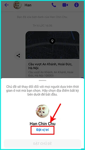 Cách thay đổi chủ đề Messenger đổi màu theo thời gian dựa vào địa điểm