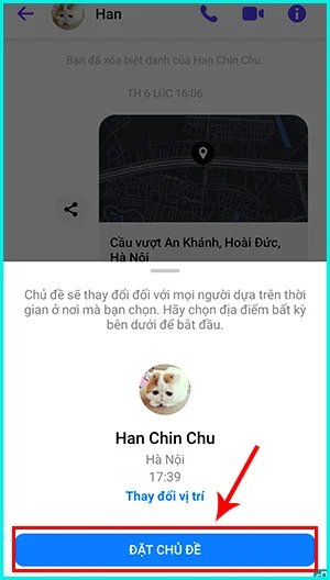 Cách thay đổi chủ đề Messenger đổi màu theo thời gian dựa vào địa điểm
