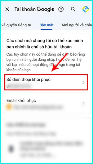 cách thay đổi số điện thoại gmail bằng điện thoại