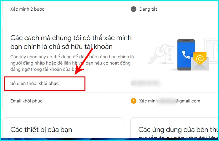 cách thay đổi số điện thoại gmail trên máy tính