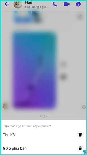 cách thu hồi tin nhắn messenger trên điện thoại