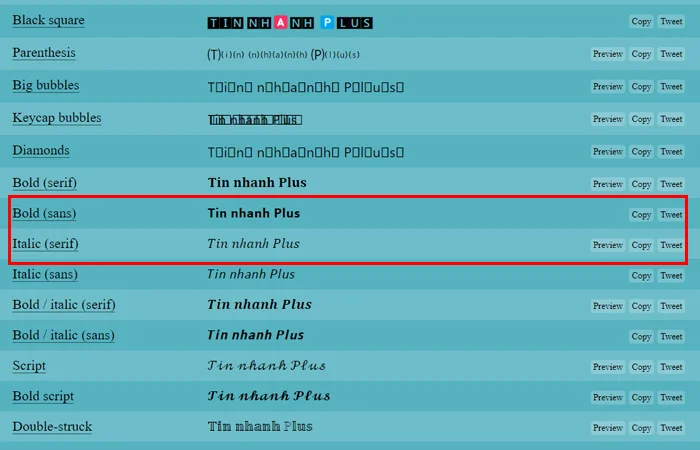 cách viết chữ in đậm in nghiêng trên Facebook