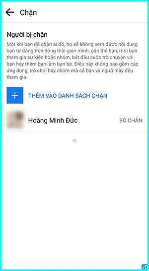 cách xem danh sách chặn trên Facebook bằng điện thoại