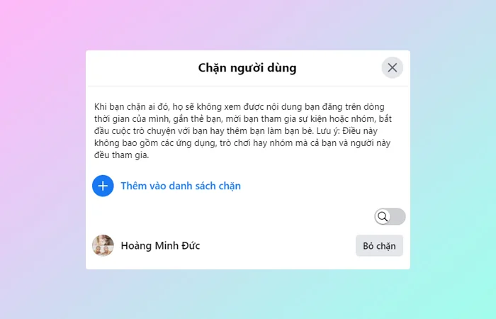 Cách xem danh sách chặn trên Facebook nhanh nhất