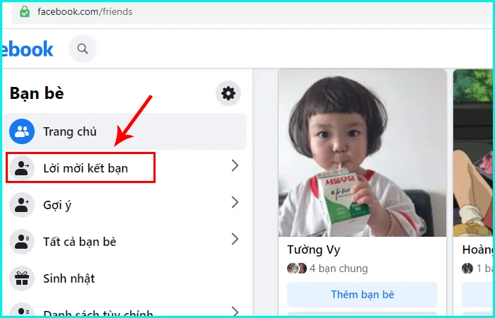 cách xem lại mời mời kết bạn đã gửi trên facebook bằng máy tính