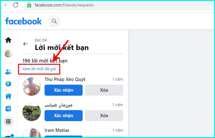 cách xem lại mời mời kết bạn đã gửi trên facebook bằng máy tính
