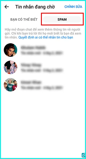 cách xem tin nhắn chờ trên Messenger bằng điện thoại