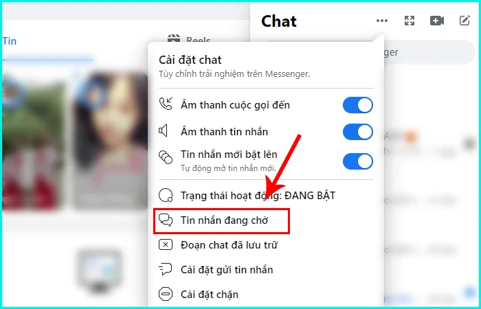 cách xem tin nhắn chờ trên Messenger bằng máy tính