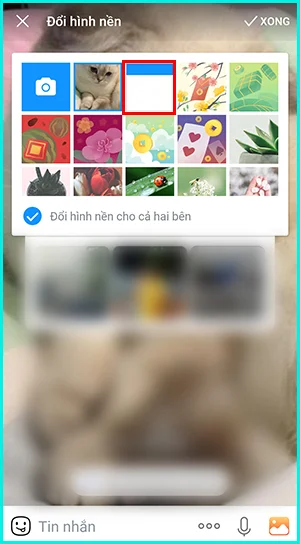 cách xóa hình nền chat zalo