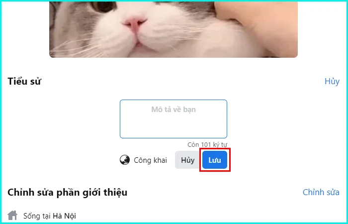 cách xóa tiểu sử trên trang facebook cá nhân bằng máy tính
