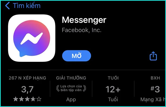 cập nhật ứng dụng messenger