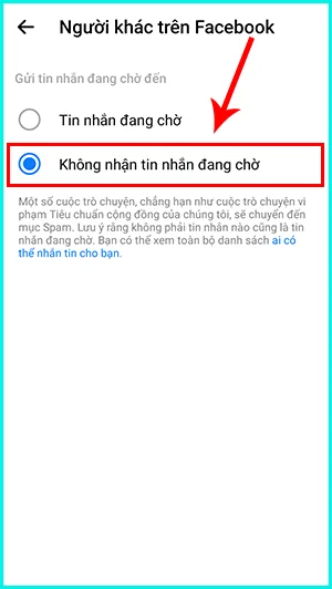 hướng dẫn cách chặn nhận tin nhắn người lạ trên facebook bằng điện thoại