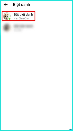 hướng dẫn đặt tên biệt danh messenger bằng điện thoại