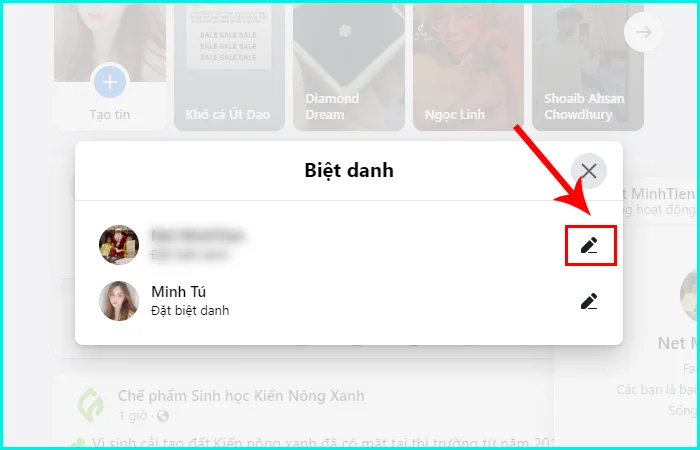 hướng dẫn đặt tên biệt danh messenger bằng máy tính