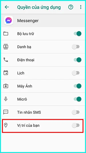 tắt tính năng chia sẻ vị trí trên messenger