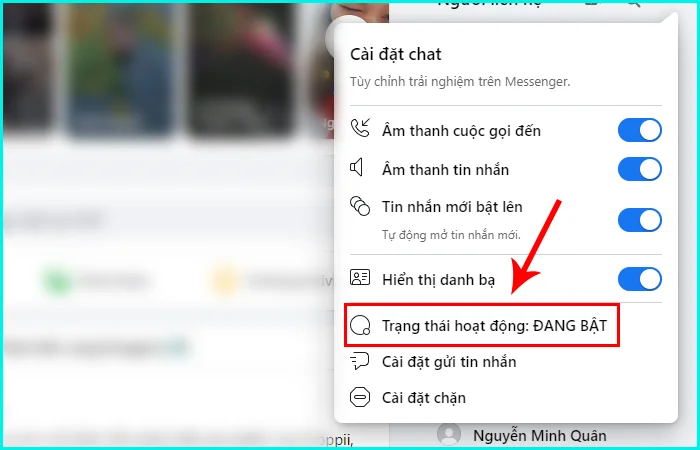 tắt trạng thái hoạt động trên máy tính