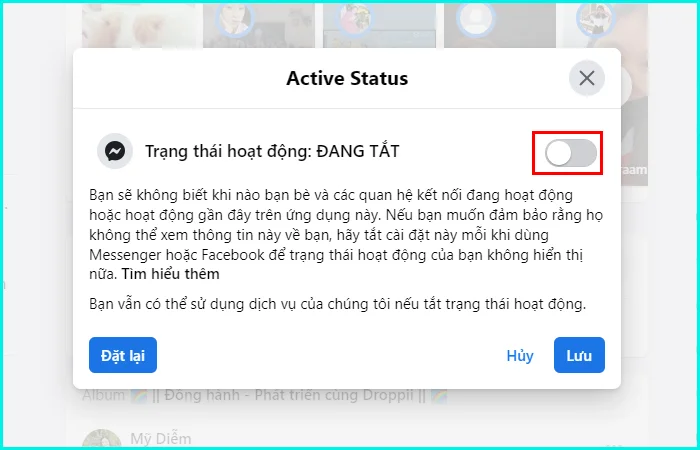 Cách tắt trạng thái Online trên Facebook mới nhất