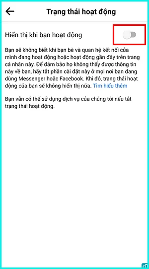 tắt trạng thái online trên facebook