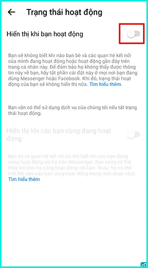 tắt trạng thái online trên messenger