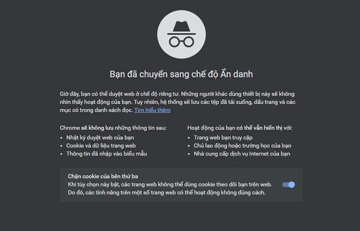 trình duyệt ẩn danh