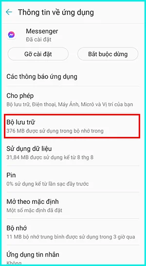 xóa dữ liệu cache của ứng dụng