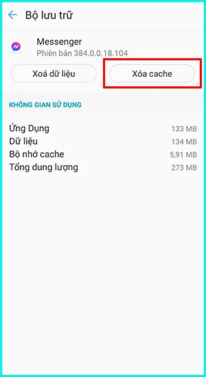 xóa dữ liệu trên ứng dụng Messenger