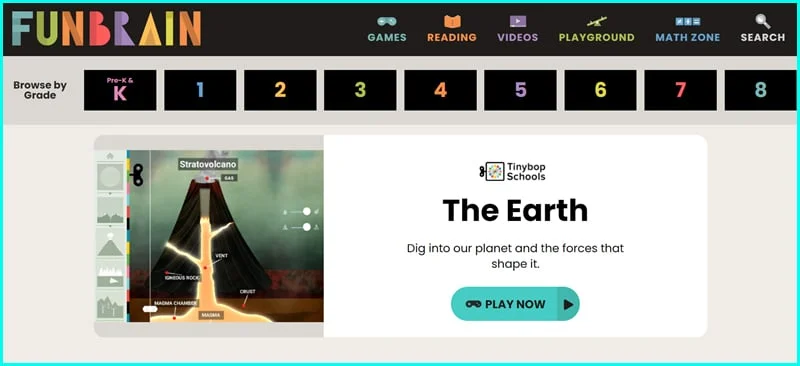 Fun Brain - Trang web học tiếng anh cho trẻ