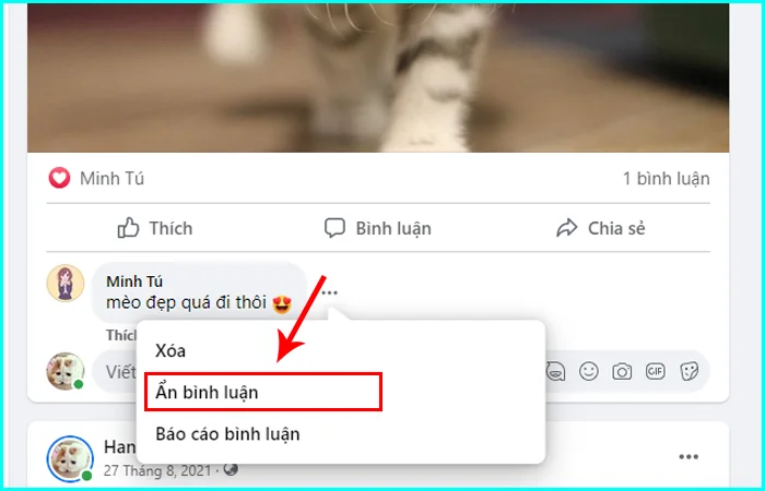 cách ẩn bình luận bài đăng trên trang fanpage