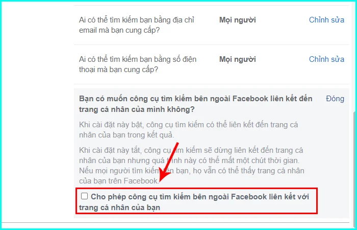 cách ẩn tài khoản facebook của bạn khỏi các công cụ tìm kiếm trên internet