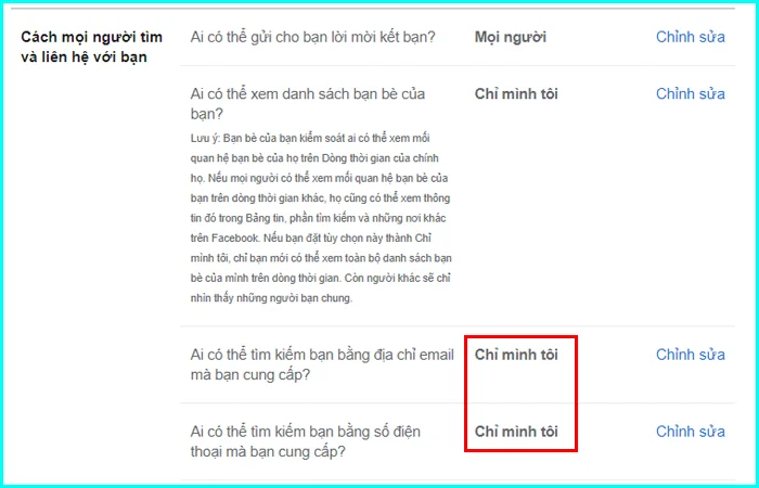 cách ẩn thông tin cá nhân facebook với người khác